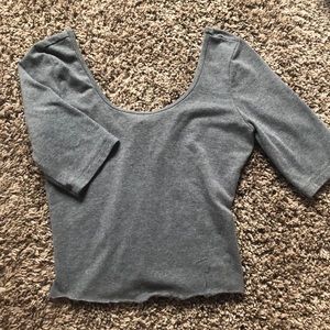 Scoop Neck Grey Crop Top